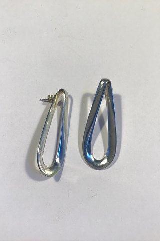 Georg Jensen Sterling Sølv Øreringe No 452 Infinity - Danam Antik