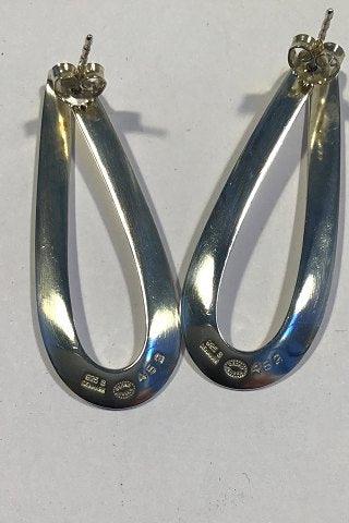 Georg Jensen Sterling Sølv Øreringe No 452 Infinity - Danam Antik