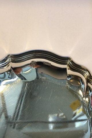 Cohr Sølv Skævknækket glasbakke Diam 8 cm - Danam Antik