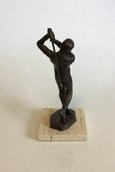 Royal Copenhagen Bronzestatuette af Golfspiller. Designet af Sterett-Gittings Kelsey i 1977 - Danam Antik