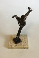 Royal Copenhagen Bronzestatuette af Kunstskøjteløber. Designet af Sterett-Gittings Kelsey i 1976 - Danam Antik