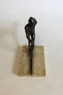 Royal Copenhagen Bronzestatuette af Langrendsløber. Designet af Sterett-Gittings Kelsey i 1976 - Danam Antik