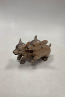 Royal Copenhagen Figur af Gravhunde Par No. 2120 - Danam Antik