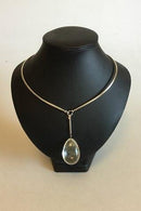 Georg Jensen Sterling Sølv Sæt bestående af halsring No 114 med vedhæng af Rutil Quartz No 131 - Danam Antik