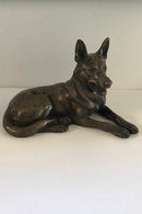 Dansk Kunsthandel Lauritz Jensen Figur Liggende Schæferhund Bronze - Danam Antik