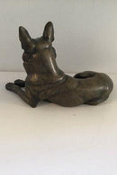 Dansk Kunsthandel Lauritz Jensen Figur Liggende Schæferhund Bronze - Danam Antik