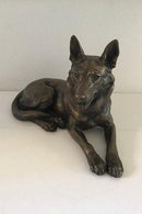 Dansk Kunsthandel Lauritz Jensen Figur Liggende Schæferhund Bronze - Danam Antik