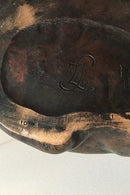 Dansk Kunsthandel Lauritz Jensen Figur Liggende Schæferhund Bronze - Danam Antik