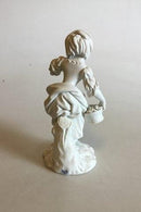 Royal Copenhagen Bisquit Figur af Pige med blomsterkurv - Danam Antik