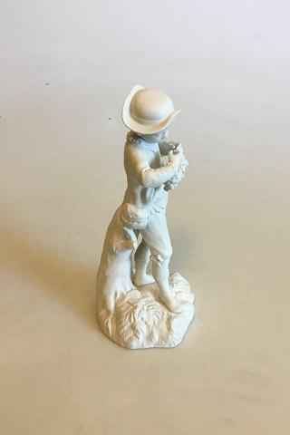 Royal Copenhagen Bisquitfigur af dreng med drueklaser - Danam Antik