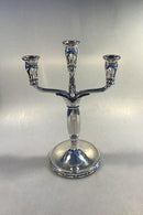 Georg Jensen Sterling Sølv Par tre-armede kandelabre No 161 (1925-1932). - Danam Antik