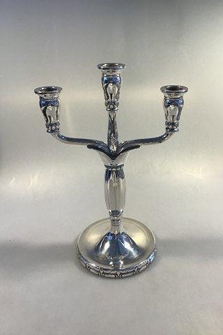 Georg Jensen Sterling Sølv Par tre-armede kandelabre No 161 (1925-1932). - Danam Antik