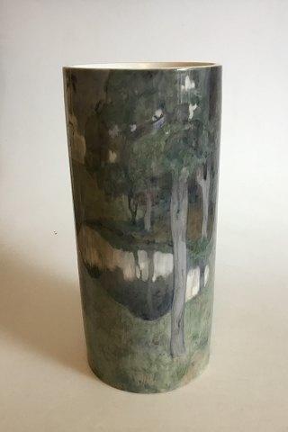Unika Bing & Grøndahl Art Nouveau cylindrisk Vase. Mærket XXVIII (28) og EH. - Danam Antik