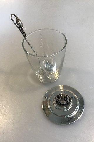 Georg Jensen Syltetøjsglas med Sterling Sølv Låg No 900 og Magnolia Marmeladeske - Danam Antik