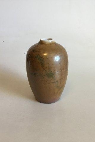 Rørstrand Vase med Lys brun/Gylden glasur med grønne nuancer. Fin stand - Danam Antik