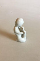 Bing & Grøndahl Blanc de Chine Figur af Havbarn med søhest No 2397 - Danam Antik