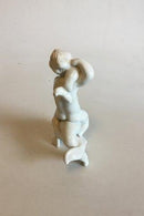 Bing & Grøndahl Blanc de Chine Figur Pige på Ryggen af Delfin No 4059 - Danam Antik
