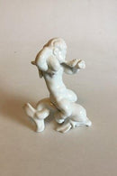 Bing & Grøndahl Blanc de Chine Figur Pige på Ryggen af Delfin No 4059 - Danam Antik