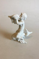 Bing & Grøndahl Blanc de Chine Figur Pige på Ryggen af Delfin No 4061 - Danam Antik