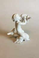 Bing & Grøndahl Blanc de Chine Figur Pige på Ryggen af Delfin No 4061 - Danam Antik