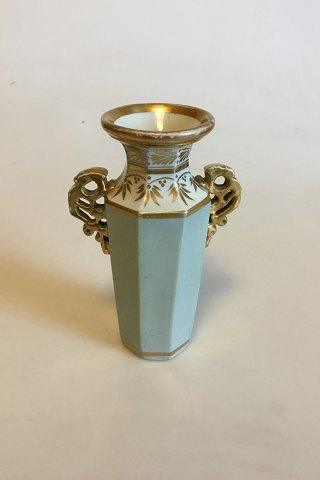 Flot lille engelsk vase med guld og Blomster - Danam Antik