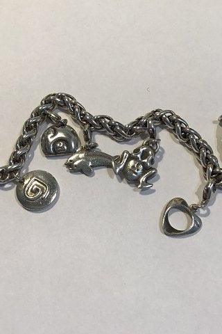 Georg Jensen Sterling Sølv Charm Armlænke. - Danam Antik