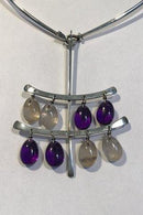 Georg Jensen Sterling Sølv Torun Halsring No 174 og Vedhæng No 135 - Danam Antik