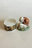 Royal Copenhagen Gerhard Henning Overglasur figur Grædende Faun på stand No 1188 - Danam Antik