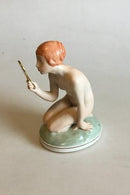 Royal Copenhagen Figur af pige med spejl No 1244. Designet af Gerhard Henning - Danam Antik