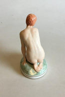 Royal Copenhagen Figur af pige med spejl No 1244. Designet af Gerhard Henning - Danam Antik