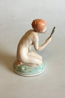 Royal Copenhagen Figur af pige med spejl No 1244. Designet af Gerhard Henning - Danam Antik