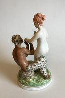 Royal Copenhagen Gerhard Henning "Håndkysset" Overglasur No 2109 Måler 38 cm x 21.5 cm - Danam Antik