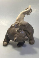 Royal Copenhagen Figur Faun/Pan på Bjørn No 976 - Danam Antik