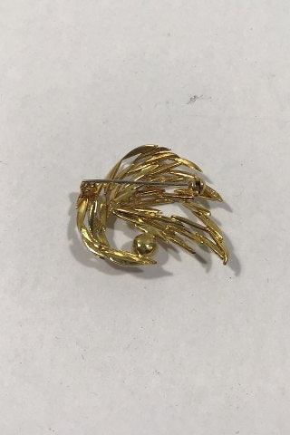 Georg Jensen & Wendel, 18 K. Guldbroche med perle - Danam Antik