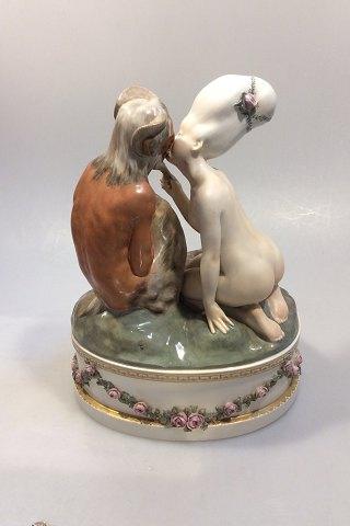Royal Copenhagen Gerhard Henning Overglasur figur Faun og Nymfe No 1119 - Danam Antik