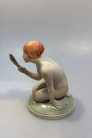 Royal Copenhagen Figur af pige med spejl No 1244. Designet af Gerhard Henning - Danam Antik