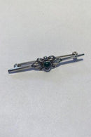 Georg Jensen & Wendel Sterling Sølv Broche No 214 Grøn Agat - Danam Antik