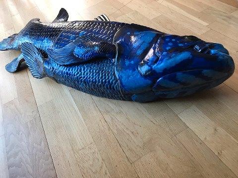 Royal Copenhagen Aluminia Jeanne Grut Figur- The Blue Fish / Den Blå Fisk - Danam Antik