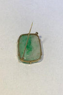 A Dragsted 18 K Guld Broche med Jade - Danam Antik