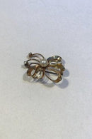 Hermann Siersbøl 14 K Guld Broche med Diamanter - Danam Antik