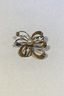 Hermann Siersbøl 14 K Guld Broche med Diamanter - Danam Antik