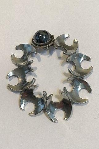 Georg Jensen Sterling Sølv Armlænke No 130 med Hæmatit - Danam Antik