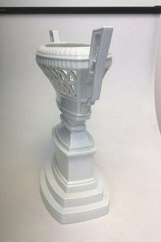 Royal Copenhagen Flora Danica Perlstel Hvid Opsats / Vase i Blanc de Chine No 12358 - Danam Antik