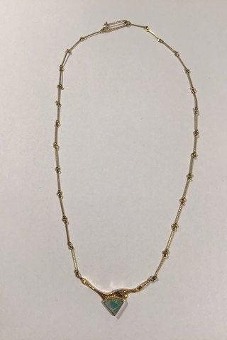 Lapponia 14K Guld Halskæde med Opal - Danam Antik