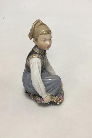 Royal Copenhagen Overglasur Figur Amager Dreng No 12414 - Danam Antik