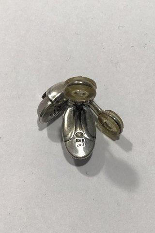 Georg Jensen Sterling Sølv Års Øreclips 2011 Rosa Quartz - Danam Antik