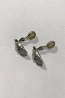 Georg Jensen Sterling Sølv Års Øreclips 2011 Rosa Quartz - Danam Antik