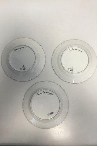 Royal Copenhagen Flora Danica/Fauna Danica Jagtstel Frokost tallerkener No 239A/3550 (Sæt på 7) - Danam Antik