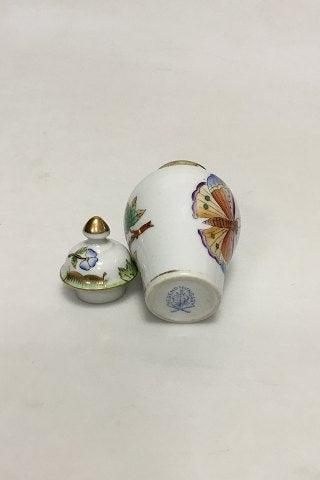 Herend Queen Victoria grøn Miniature vase med låg - Danam Antik