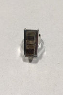 Hans Hansen Sterling Sølv Ring m/ 2 Røgfarvede sten - Danam Antik